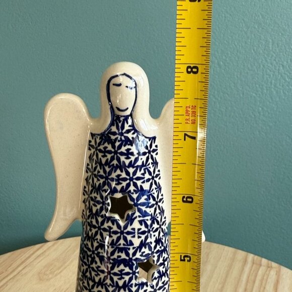 Boleslawiec Polish Pottery Angel Tealight Holder Handcrafted In Poland With Chri - Picture 9 of 10